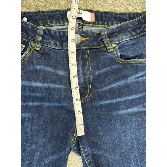 Cabi Skinny Jeans Womens 8 Dark Wash Raw Hem Distressed Denim 4150 Indigo - Picture 6 of 8